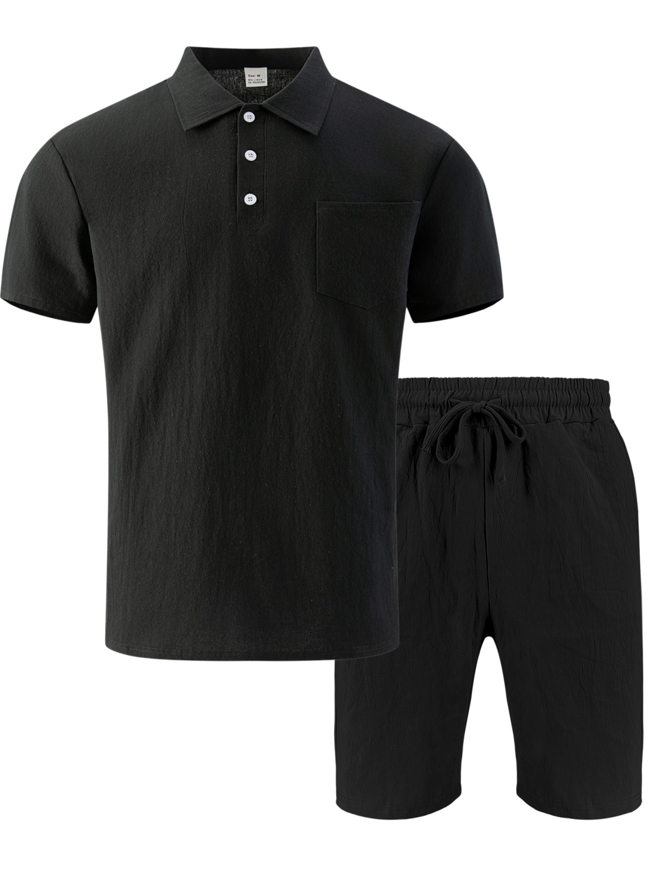 Linen Shorts Men - Conjunto de 2 Piezas de Polo