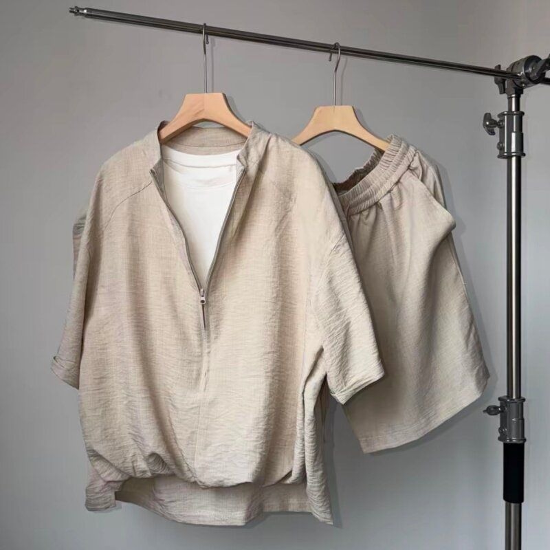 Linen Shorts Men - Conjuntos de 2 Piezas de Verano