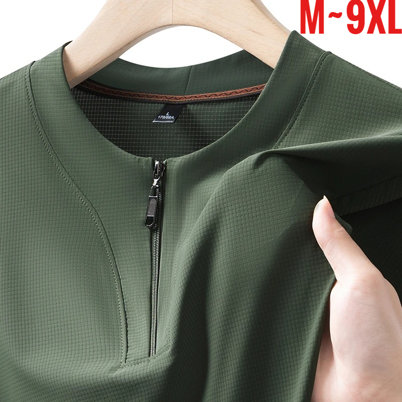Summer Clothing Guys - Camiseta Henley de seda helada para