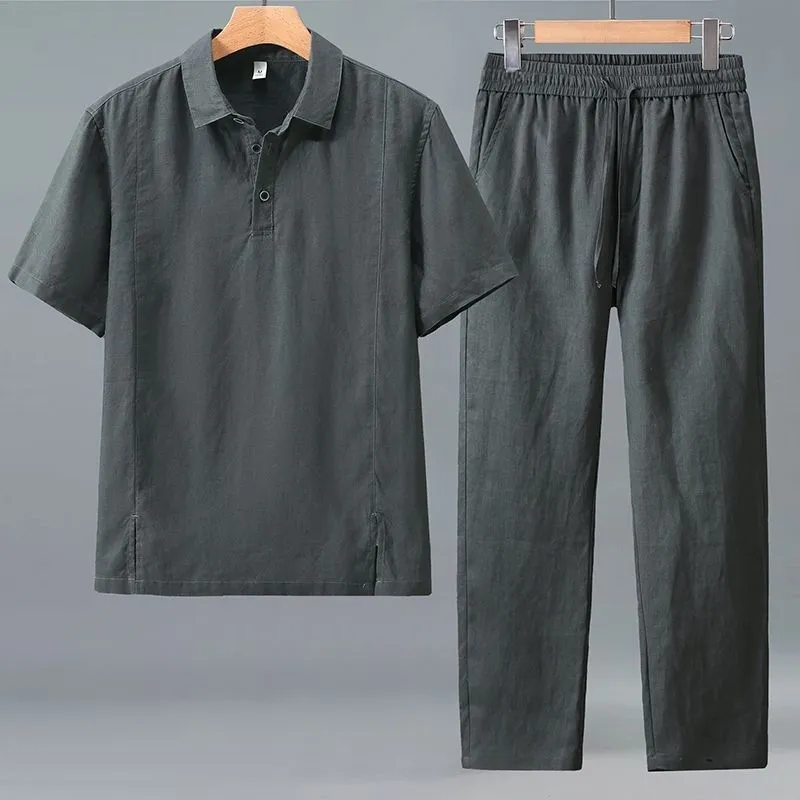 Linen Shorts Men - Conjunto de Dos Piezas de Lino