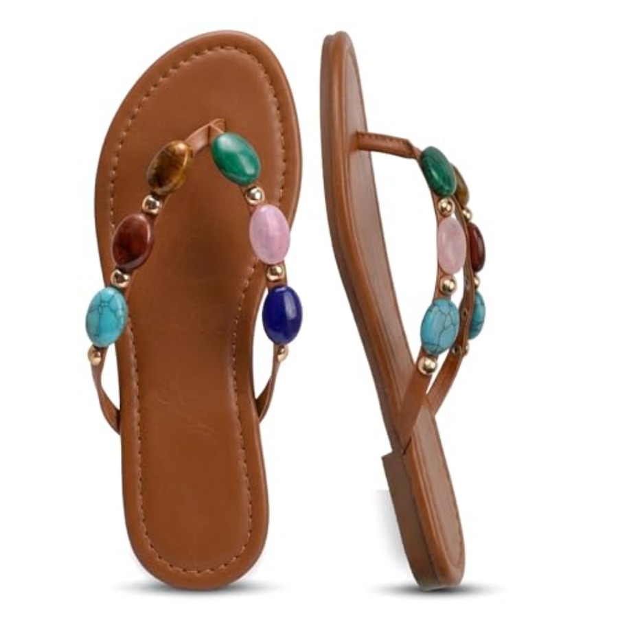 Flip Flop Jeweled - Sandalias de mujer con adornos, sandalias
