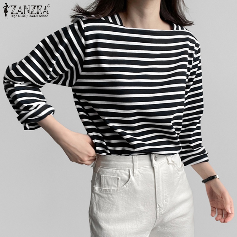 Summer De Clothing - ZANZEA Blusas informales a rayas para