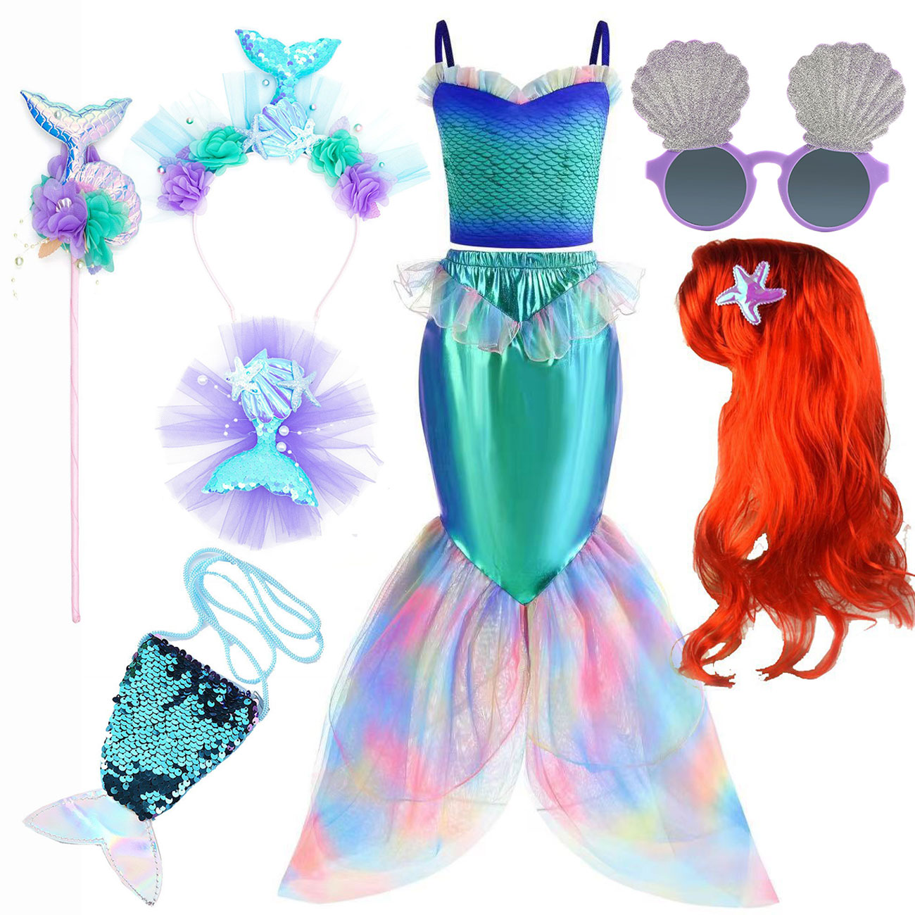 Summer Kids Clothing - Disfraz de sirena de Disney para