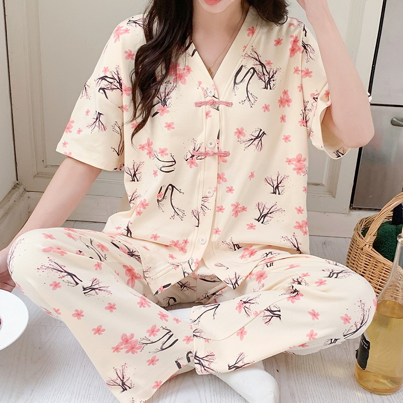 Summer Clothing Young Women - Conjuntos de pijamas de manga corta