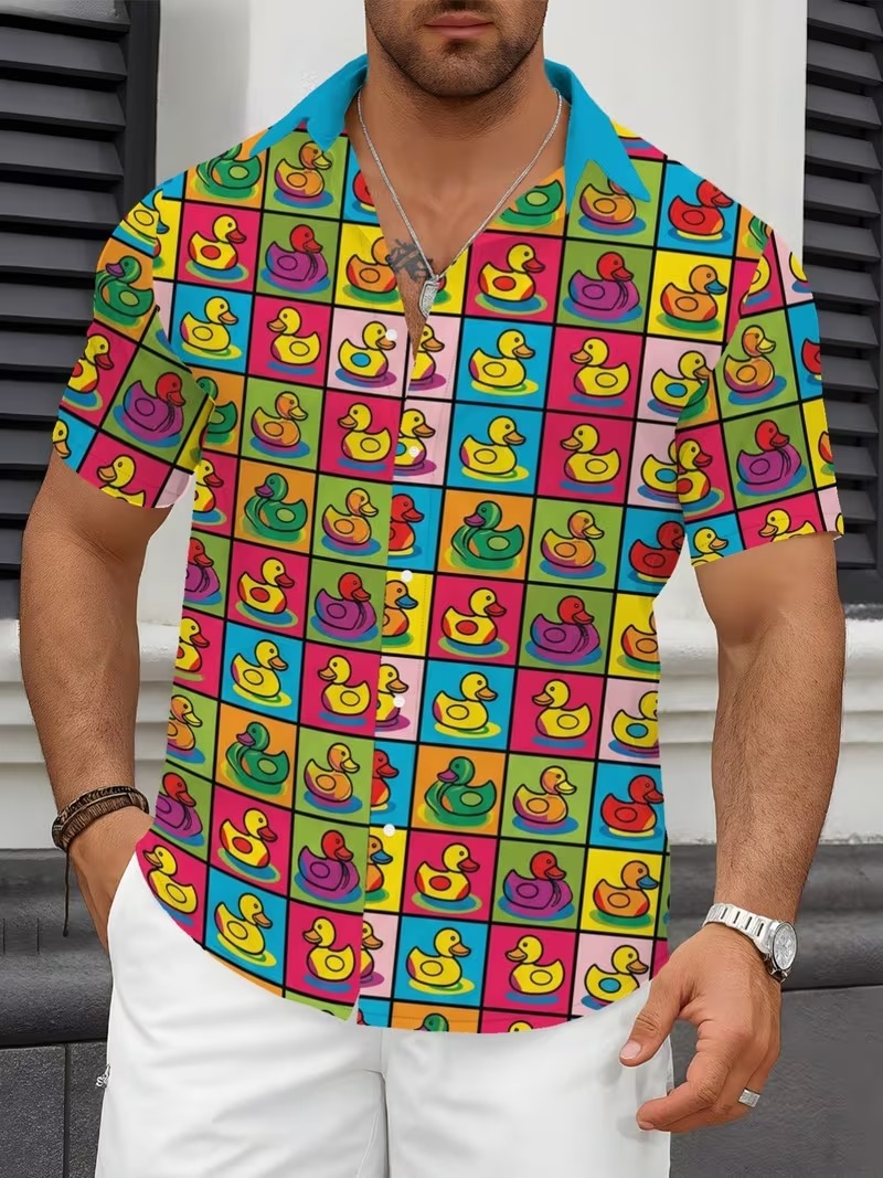 Summer Duck Clothing - Camisa Hawaiana de Moda Coreana 2026,