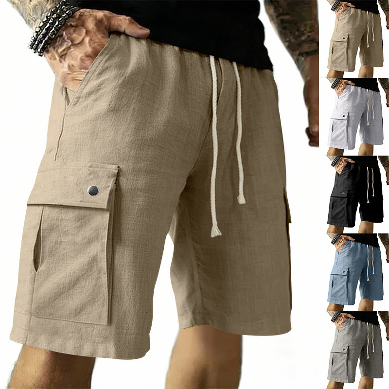 Pantalones Cortos Multibolsill - Linen Shorts Men reseña y precio