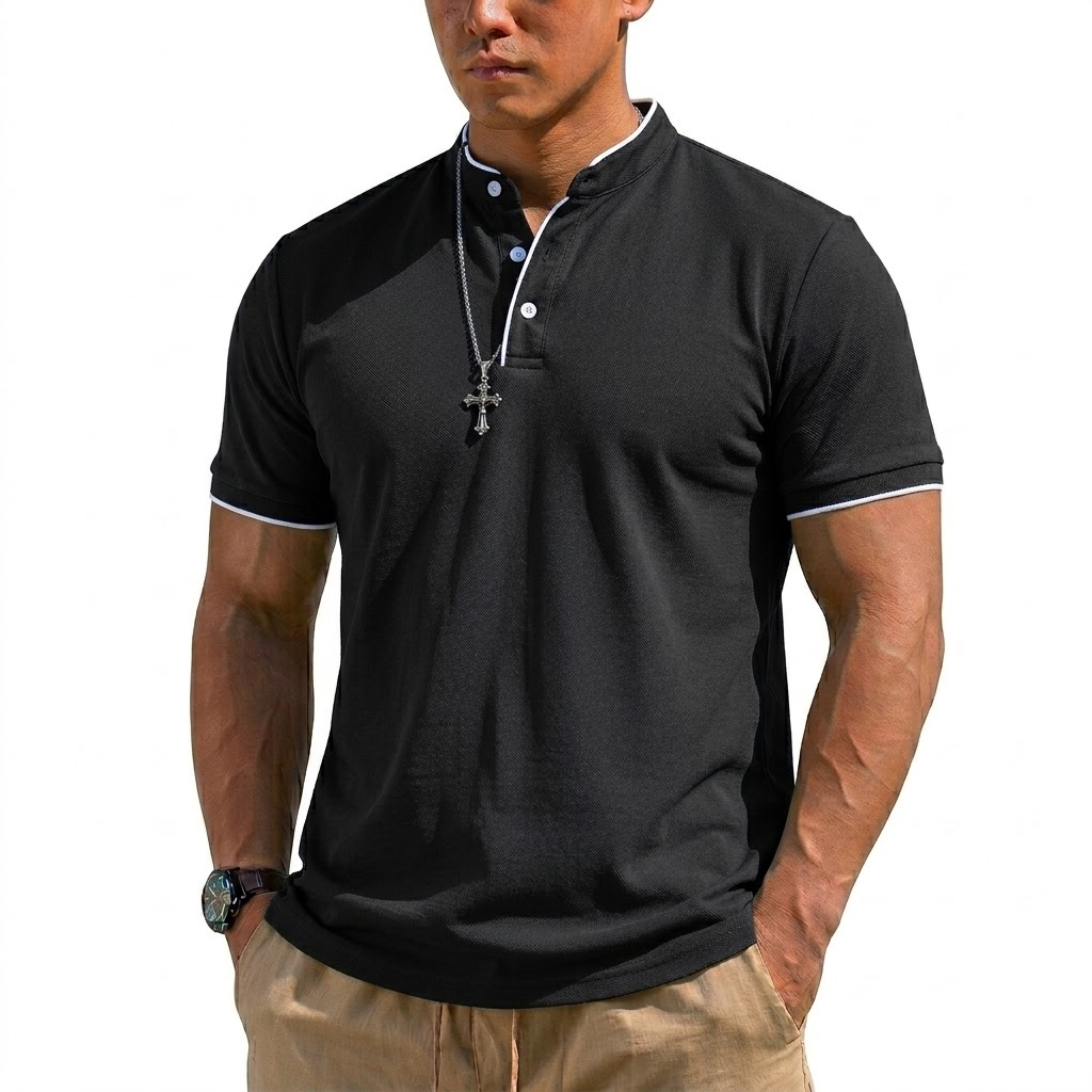 Camiseta Henley de Manga Corta - Summer Clothing Guys reseña y precio