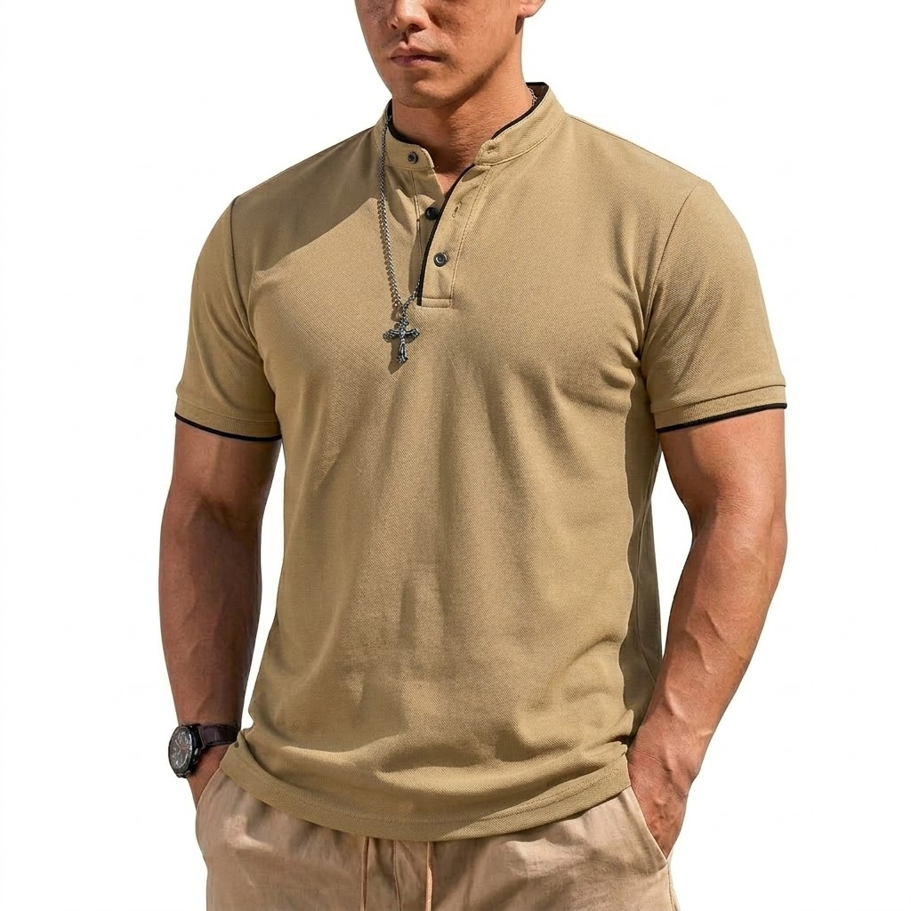 Camiseta Henley de Manga Corta - Summer Clothing Guys reseña y precio