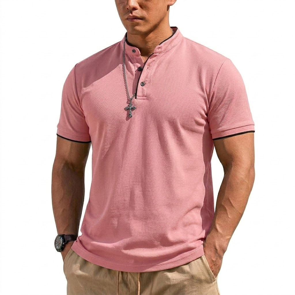 Camiseta Henley de Manga Corta - Summer Clothing Guys reseña y precio