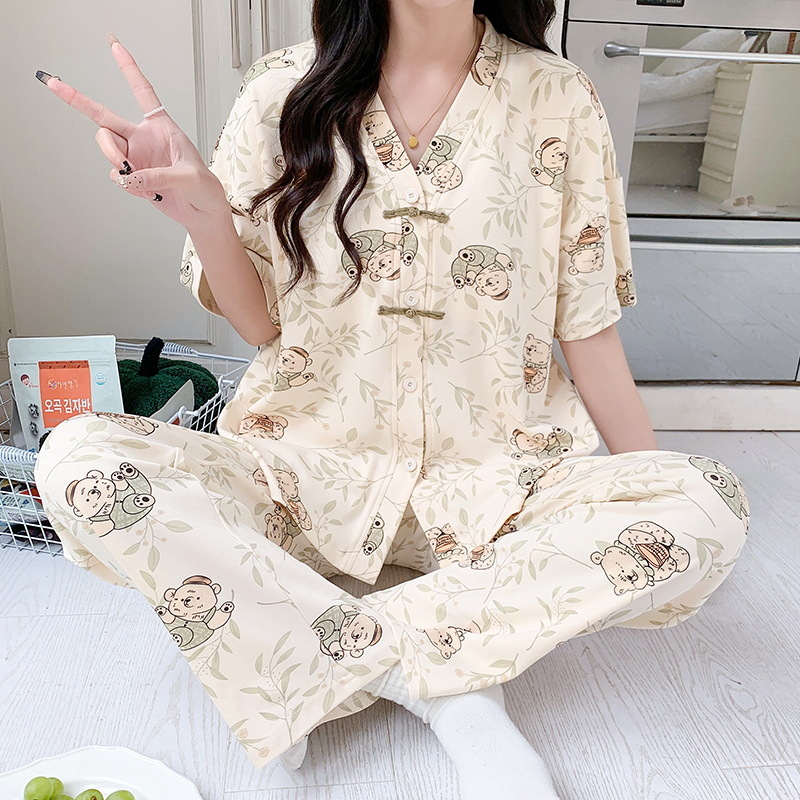 Conjuntos de pijamas de manga  - Summer Clothing Young Women reseña y precio
