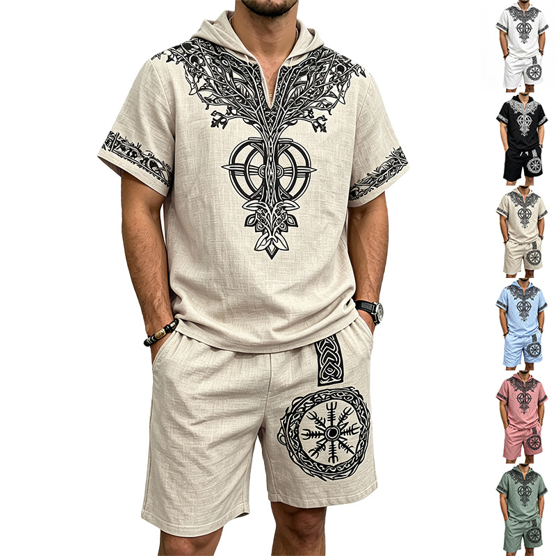 Conjunto de Verano de 2 Piezas - Linen Shorts Men reseña y precio